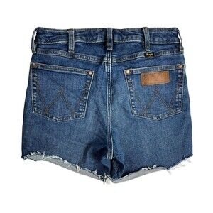 Wrangler Women's Cut-Off Denim Jean Shorts  Size 28  Hi-Rise Sustainable Western